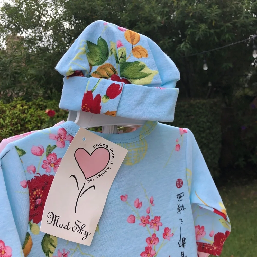NWT 12 Month MadSky/Peace, Love & Babies PJ‎ Footie Pajamas